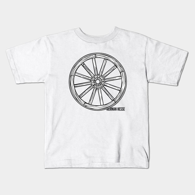 Beneath the Wheel   Herman Hesse Kids T-Shirt by PauEnserius
